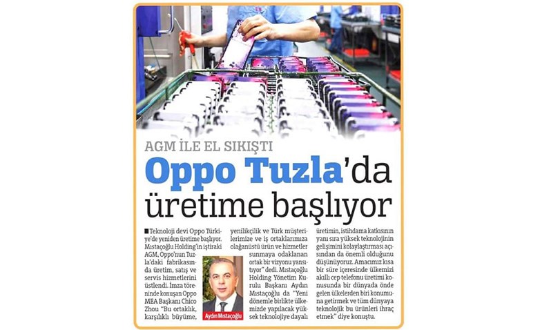 AGM İLE EL SIKIŞTI OPPO TUZLA'DA ÜRETİME BAŞLIYOR, AGM İLE EL SIKIŞTI OPPO TUZLA'DA ÜRETİME BAŞLIYOR